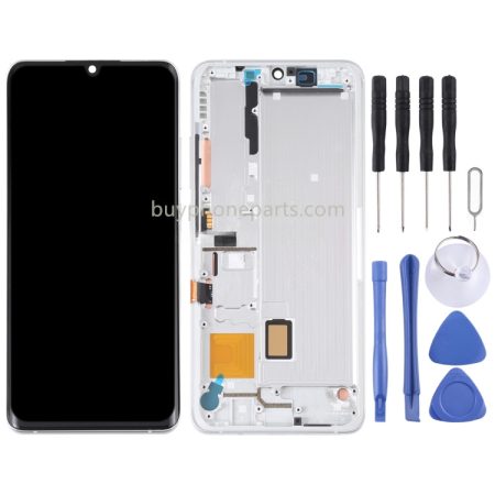 Xiaomi Mi Note 10 Lite AMOLED LCD Screen and Digitizer Assembly with Frame (Silver, M2002F4LG)