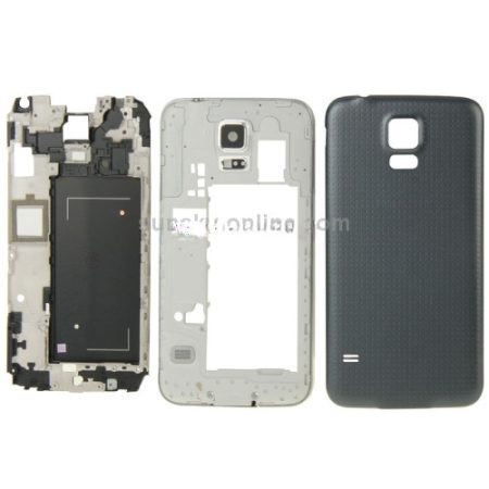 Samsung Galaxy S5 G9008V Full Housing Faceplate Cover Replacement (Black)