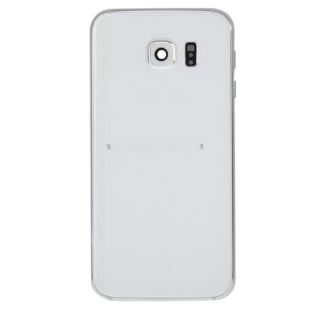 Samsung Galaxy S6 G920F Full Housing Cover Kit (Back Plate, Camera Lens Panel, Battery Back Cover) Replacement (White)
