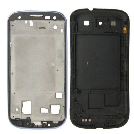 Full Housing LCD Frame Bezel Plate + Back Cover for Samsung Galaxy S III / i747 (Blue)