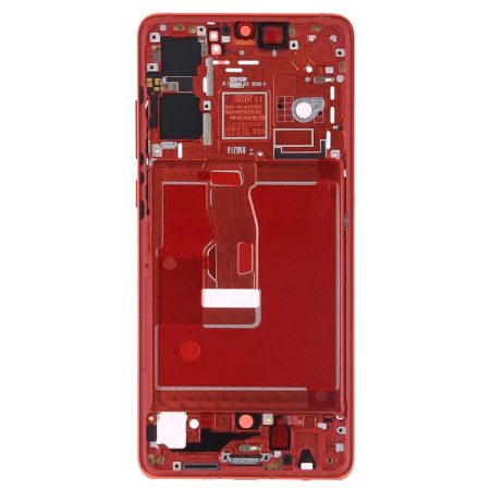 Huawei P30 Front Housing LCD Frame Bezel with Side Keys (Orange)