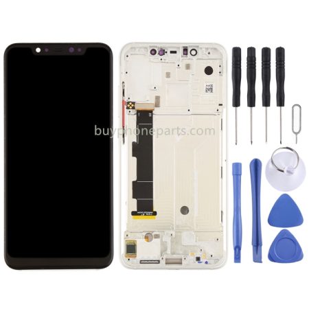 Xiaomi Mi 8 LCD Screen and Digitizer Assembly with Frame & Side Keys (Silver)