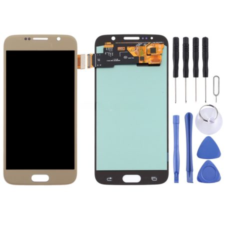 OLED LCD Screen Digitizer Full Assembly for Samsung Galaxy S6 G920 (Gold)