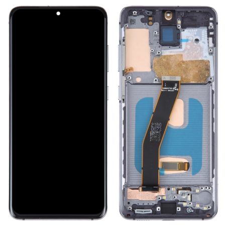 OLED Material LCD Screen Digitizer Full Assembly With Frame for Samsung Galaxy S20 SM-G980 (Black)