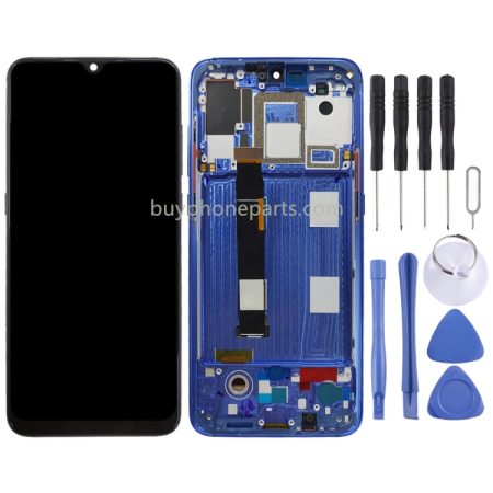 Original AMOLED LCD Screen & Digitizer Full Assembly with Frame for Xiaomi Mi 9 (Blue)