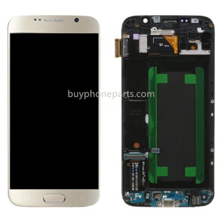 Original Super AMOLED LCD Screen & Digitizer Assembly with Frame for Samsung Galaxy S6 (SM-G920F) - Gold