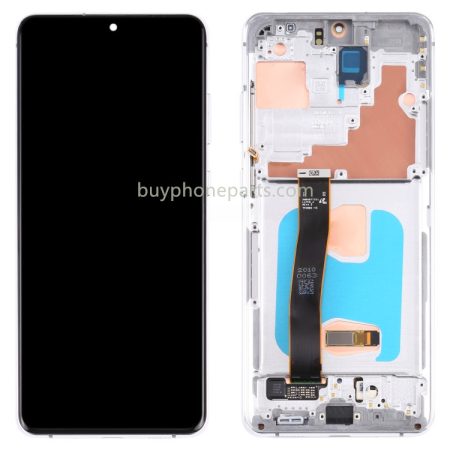 Original Samsung Galaxy S20 Ultra 4G/5G Super AMOLED Screen Digitizer Full Assembly with Frame (Silver)