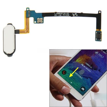 Galaxy Note 4 N910 Home Button Flex Cable with Fingerprint Sensor - White