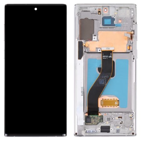 Original Galaxy Note 10 (4G/5G N970/N971) LCD Screen Digitizer Assembly with Frame - Grey