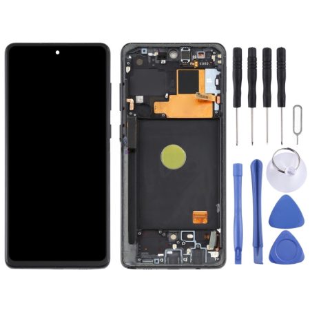 Original Galaxy Note 10 Lite N770 Super AMOLED LCD Screen Digitizer Assembly with Frame - Black